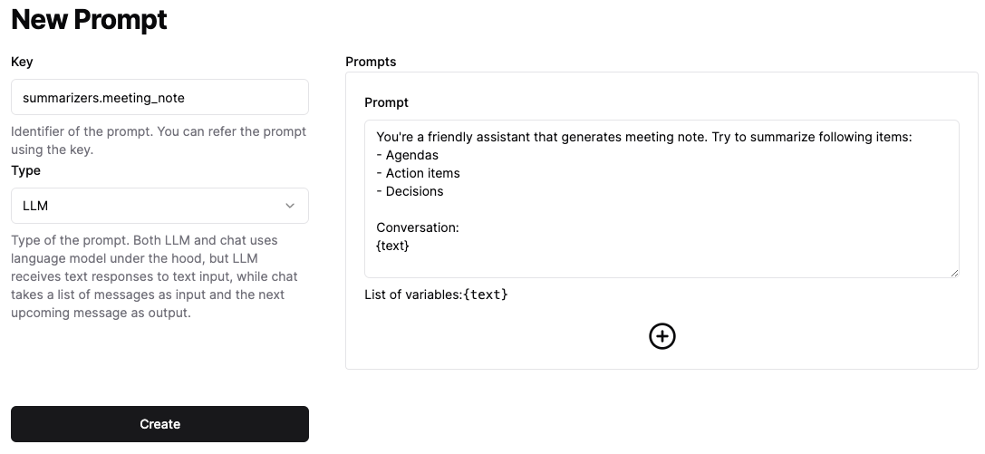 LLM-type prompt templates