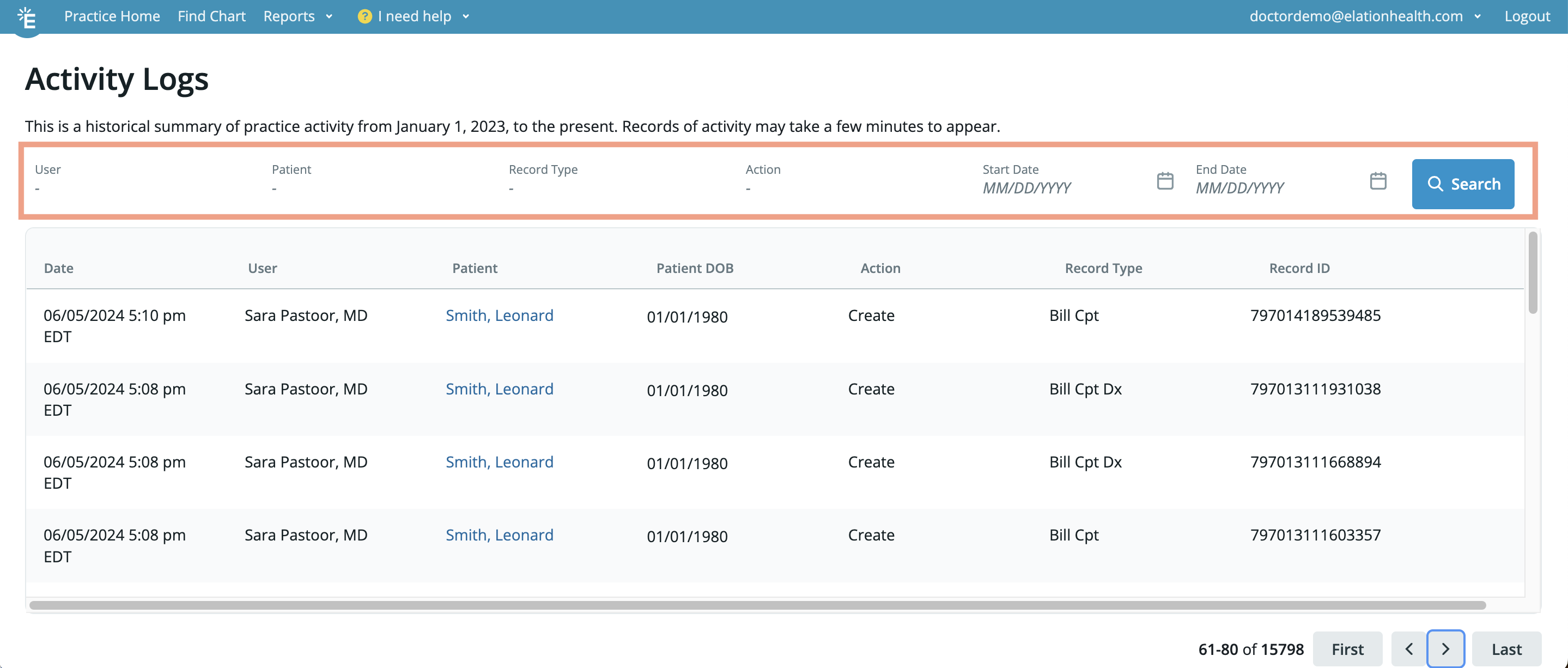 User Accounts Guide- Viewing activity logs for users in your practice ...