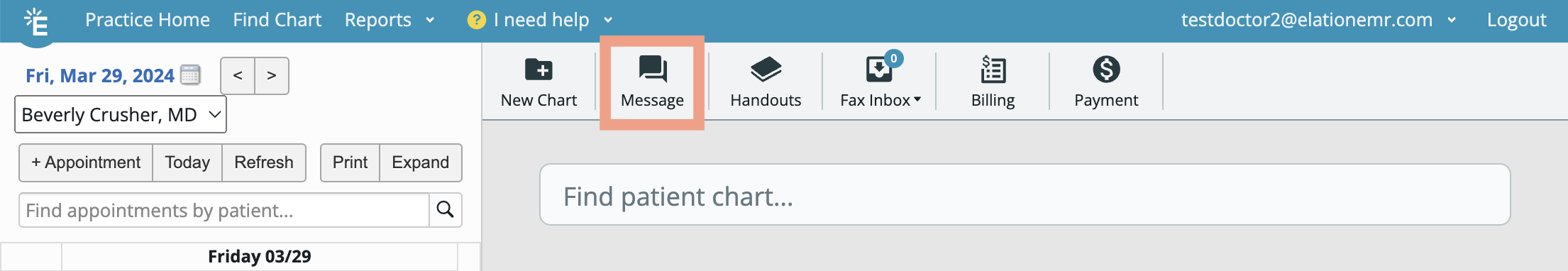 Message button from Practice Home.png