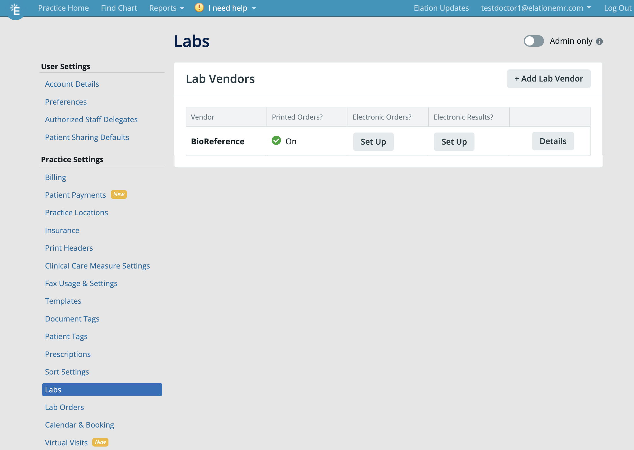 Bioreference Labs Settings.png