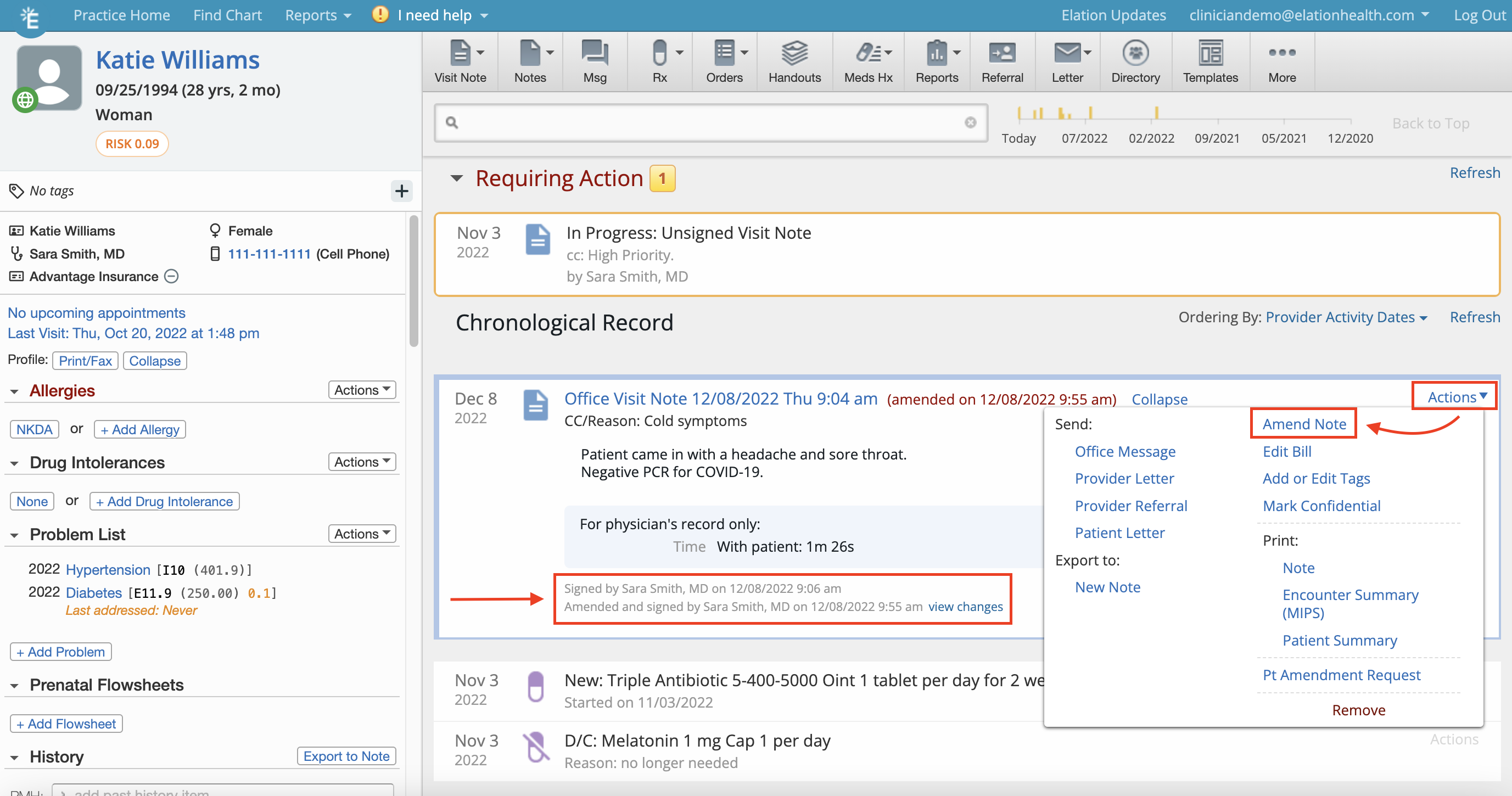 Visit Note Documentation Guide- Amending signed Visit Notes - Elation ...