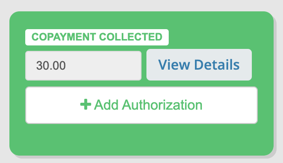 in the green Copayment Collected box
