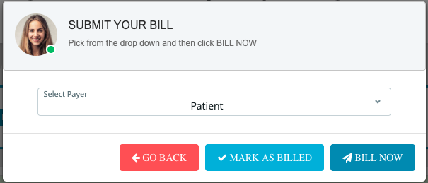 on the Lightning Bill dialogue, Patient has been selected