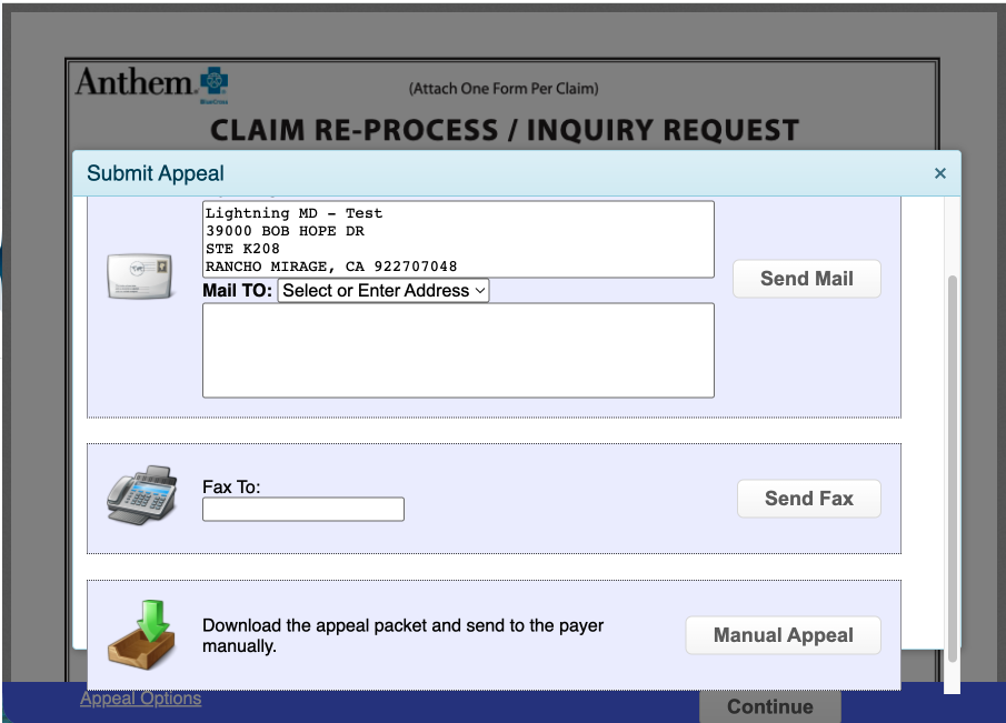 Appeal Submission Options