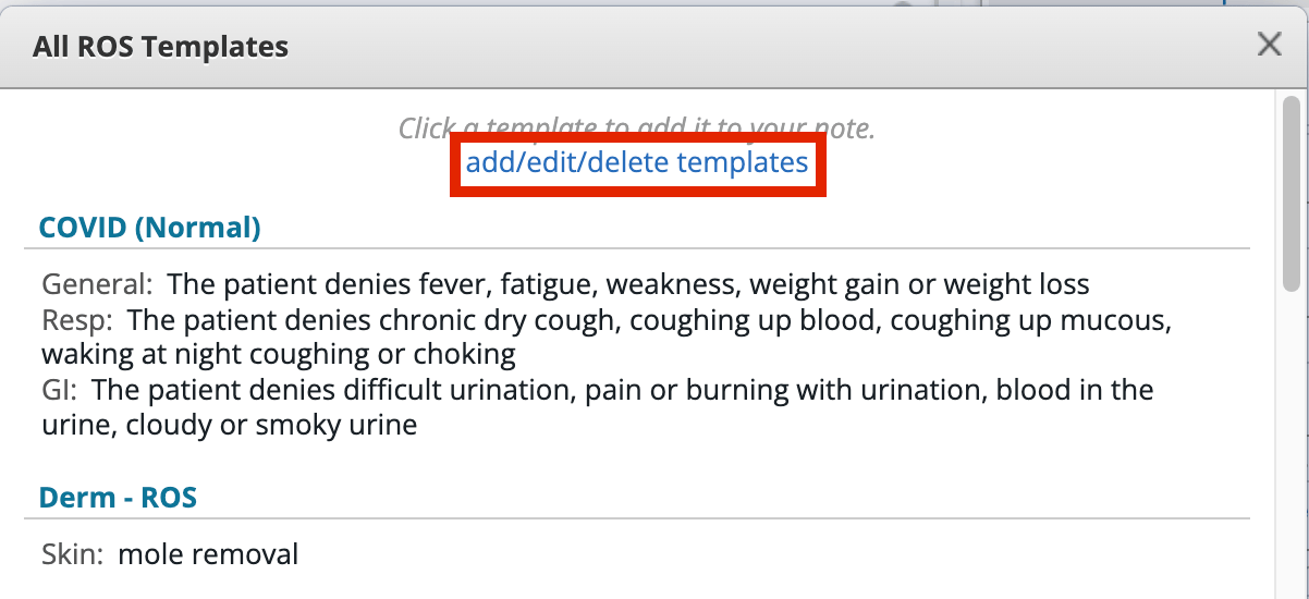 Ros Note Example Visit Note Documentation Guide- Physical Exam (PE) & Review of Systems ...