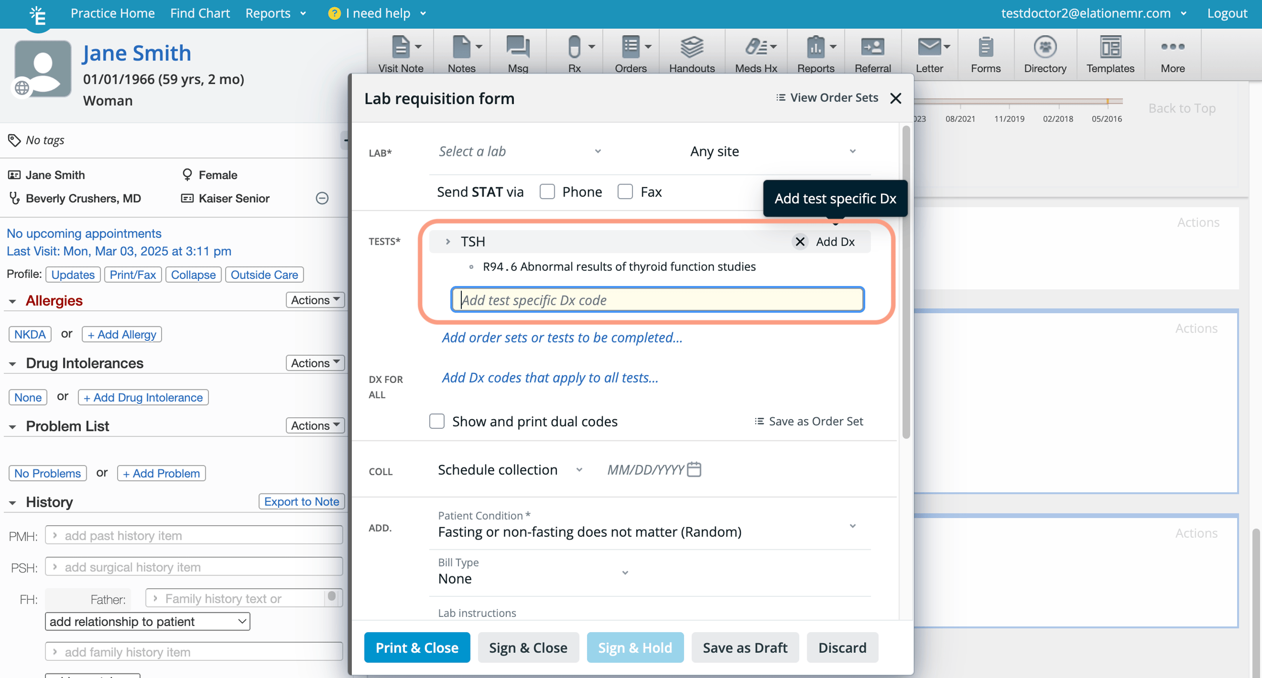 Elation Fax Reference Code Order Forms Guide - Specifying diagnosis codes at the lab test level ...