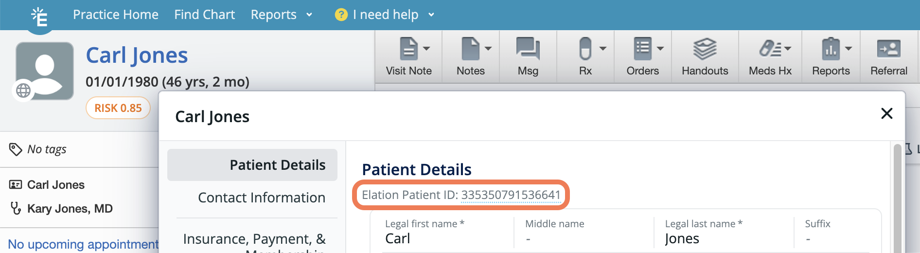 Patient I Din Demographics