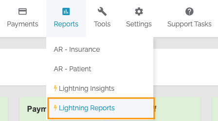 Select Reports, followed by Lightning Reports