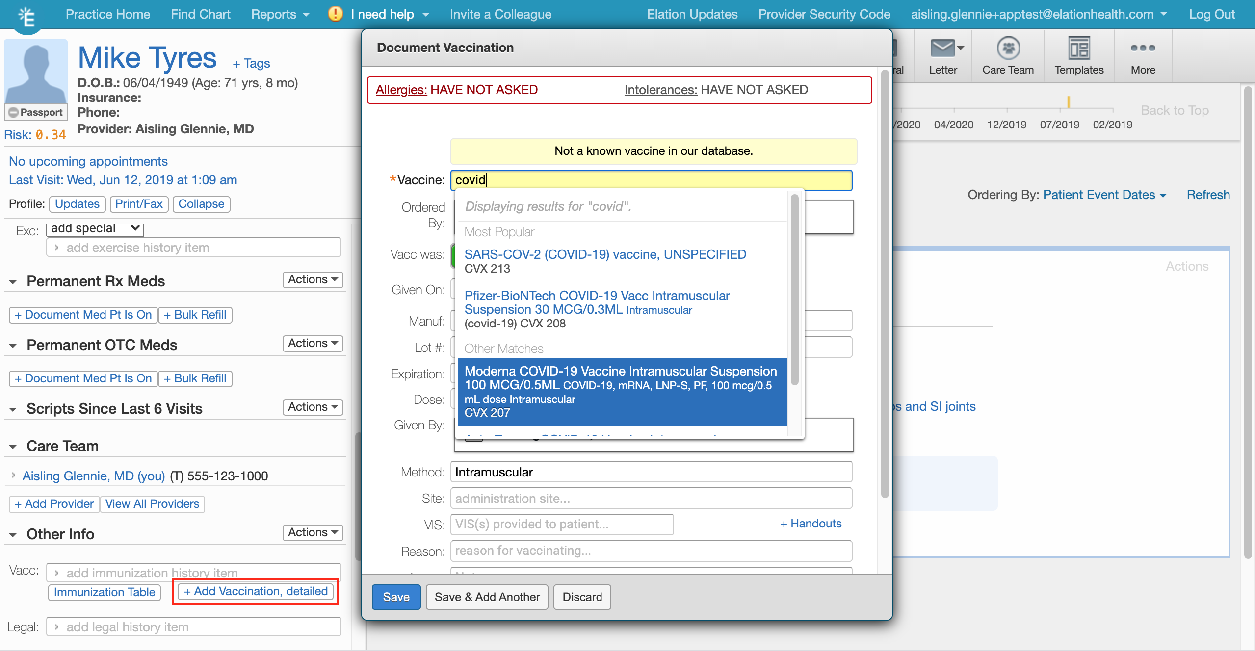 Add Vaccination