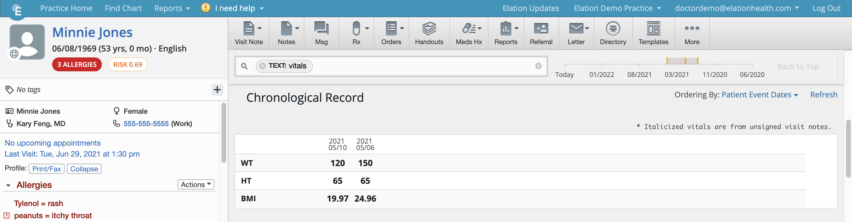 Patient Chart Guide- Adding historical vitals - Elation Help Center