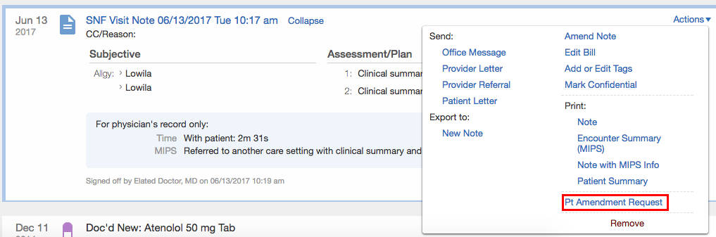 Visit Note Documentation Guide- Documenting amendment requests from ...