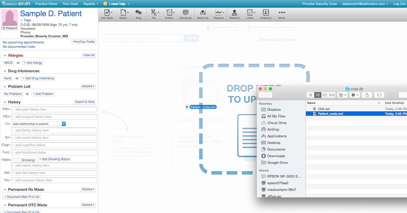 Patient Chart Guide - Importing patient information from another EHR ...