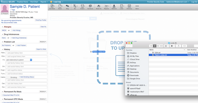 Patient Chart Guide - Importing patient information from another EHR ...