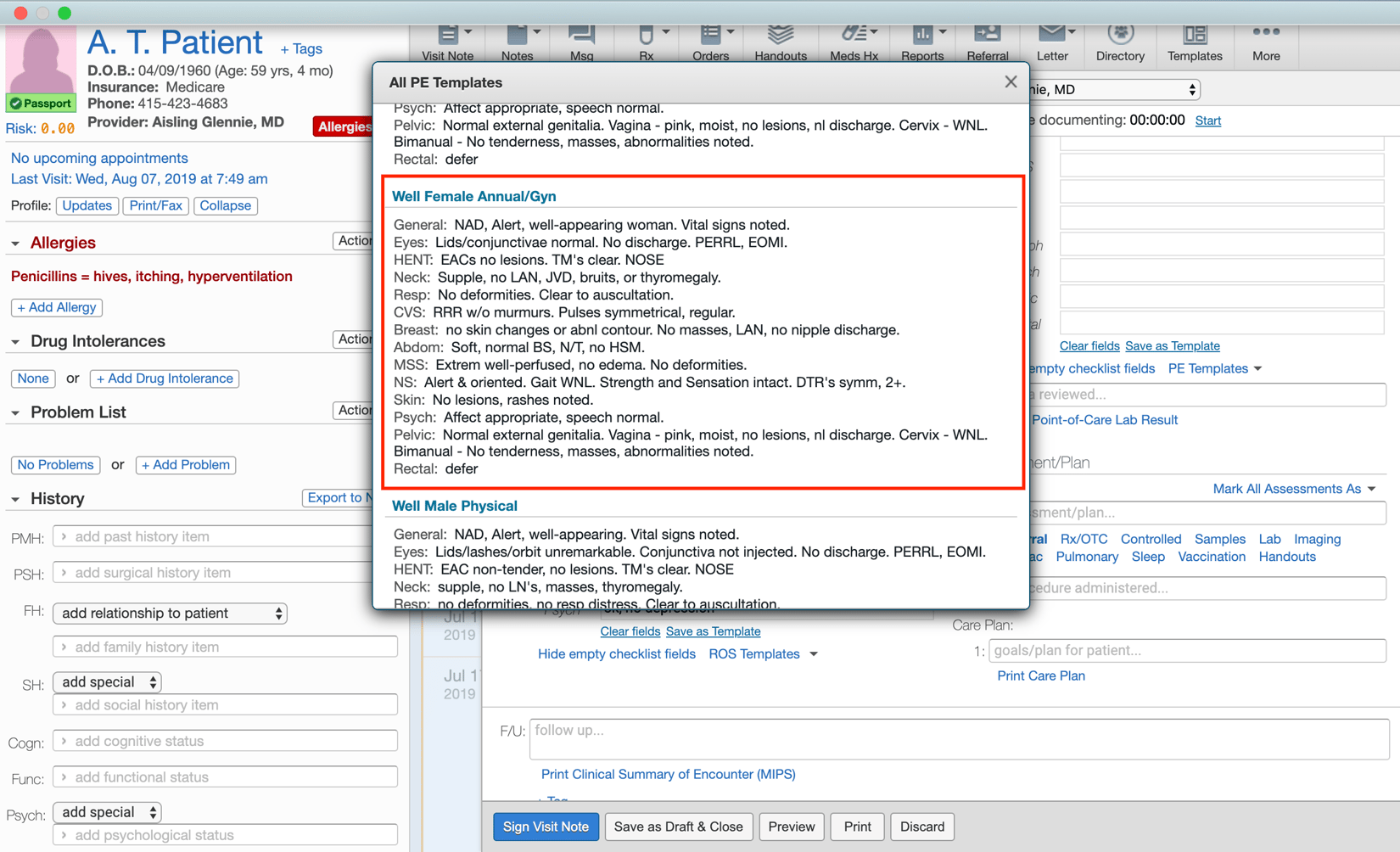 Physical Ros Example Visit Note Documentation Guide- Physical Exam (PE) & Review of Systems ...
