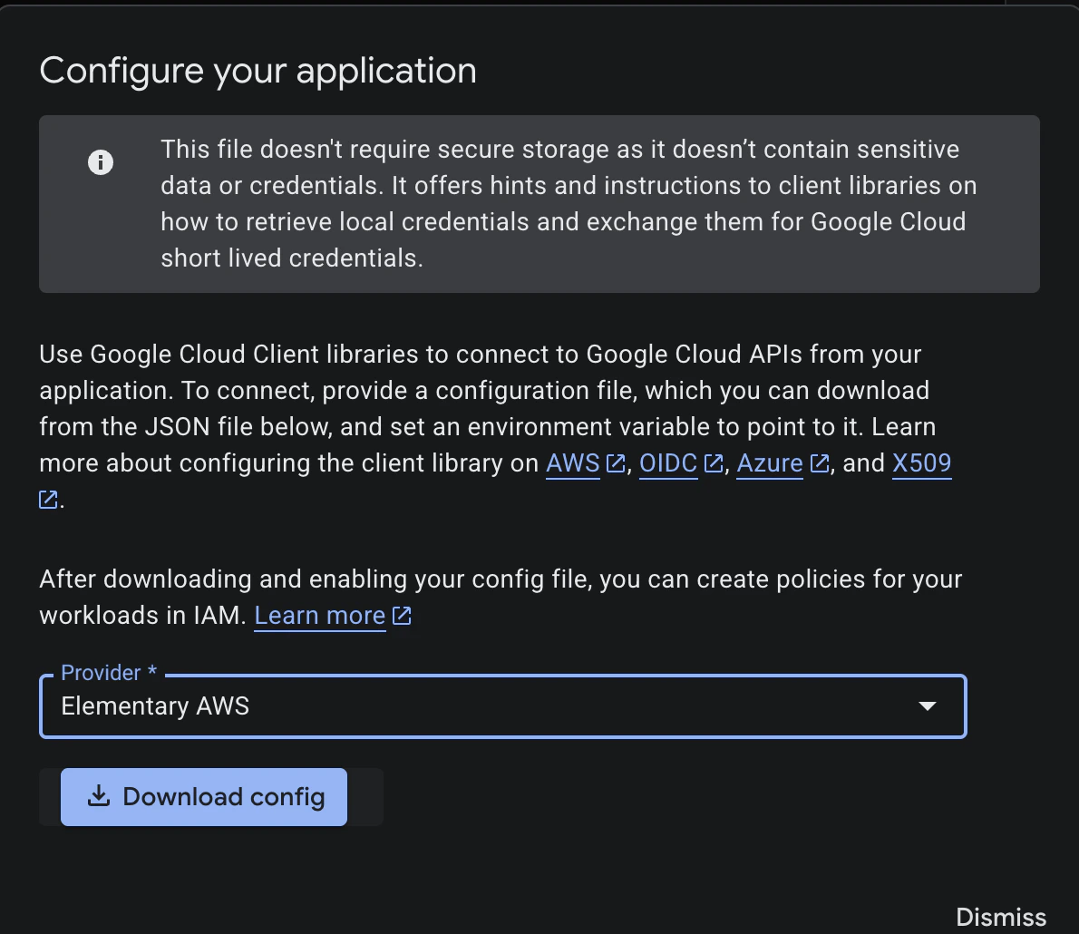 Select provider and download config