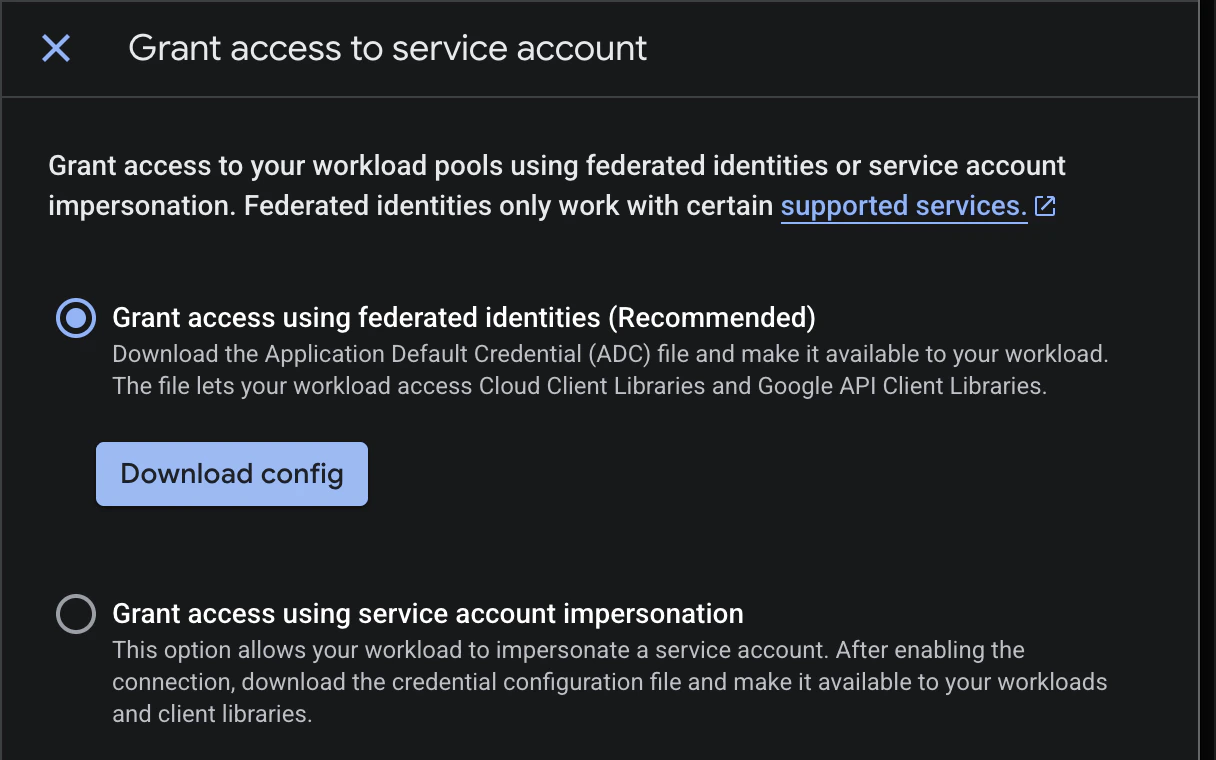 Grant access using federated identities