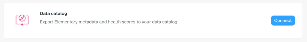 Data catalog integration in environment settings