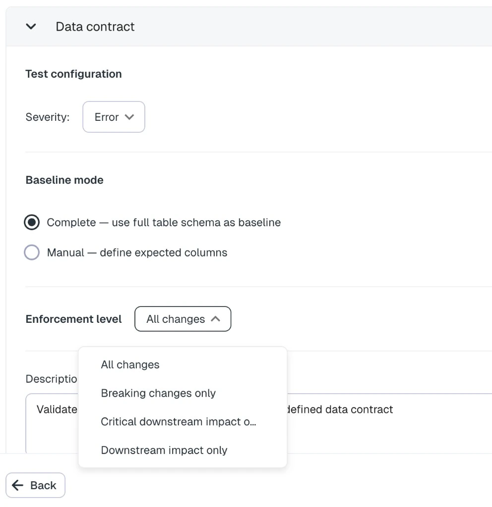 Data contract test configuration in the add-test wizard