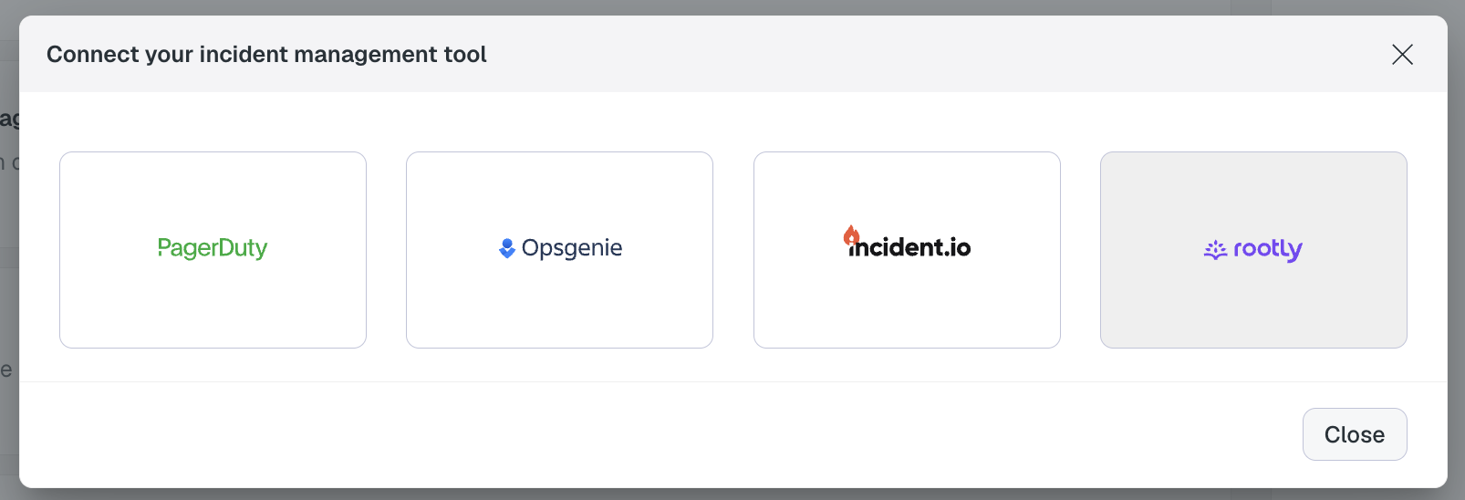 Select Rootly as incident management tool