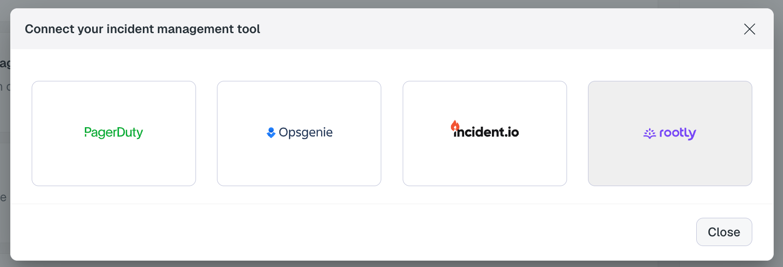 Select Rootly as incident management tool