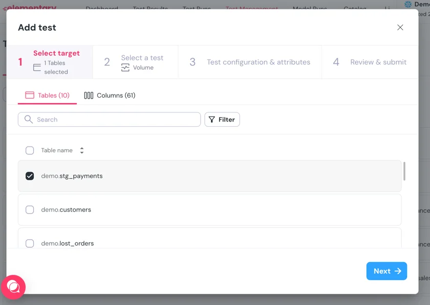 Tests configuration - Elementary
