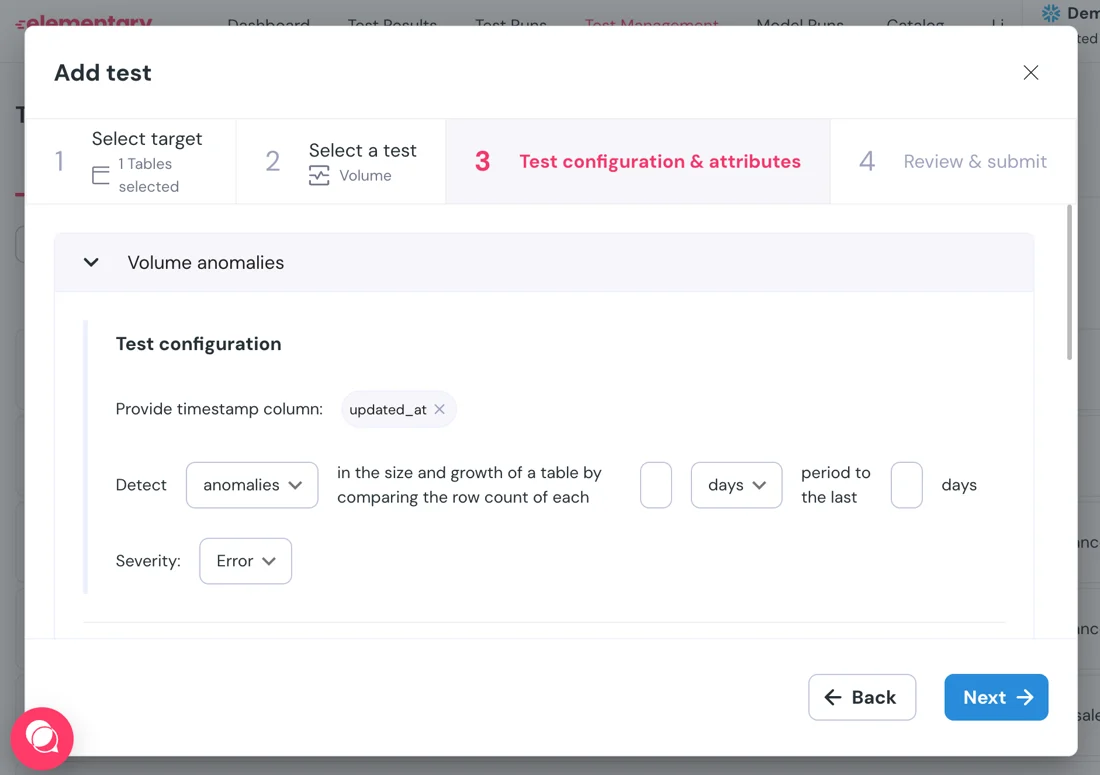 Tests configuration - Elementary
