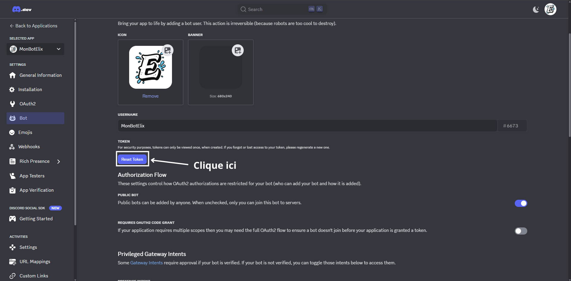 Clique Ici Reset Token Pn