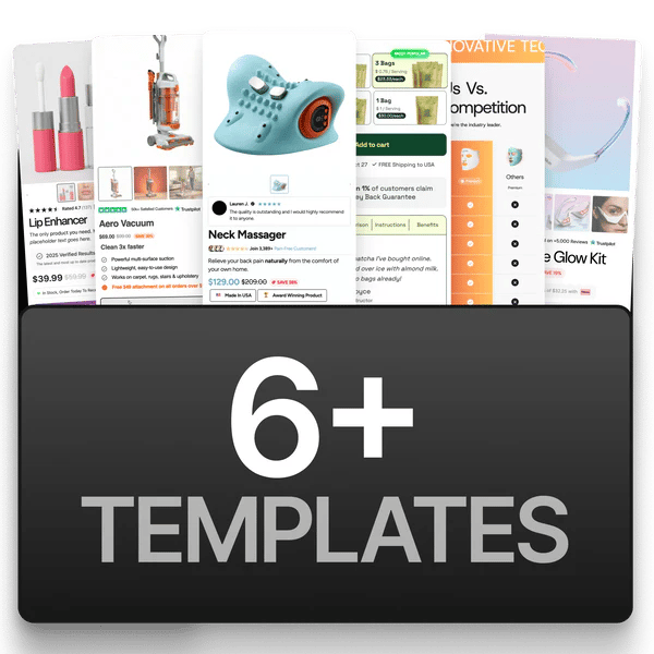 6+ templates available