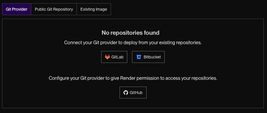 Render GitHub authorization