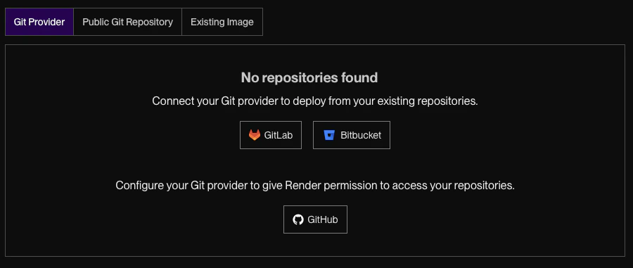 Render GitHub authorization