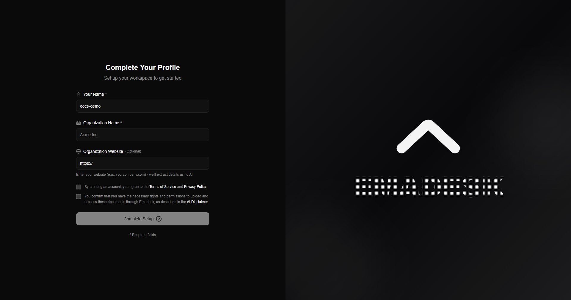 Complete your profile