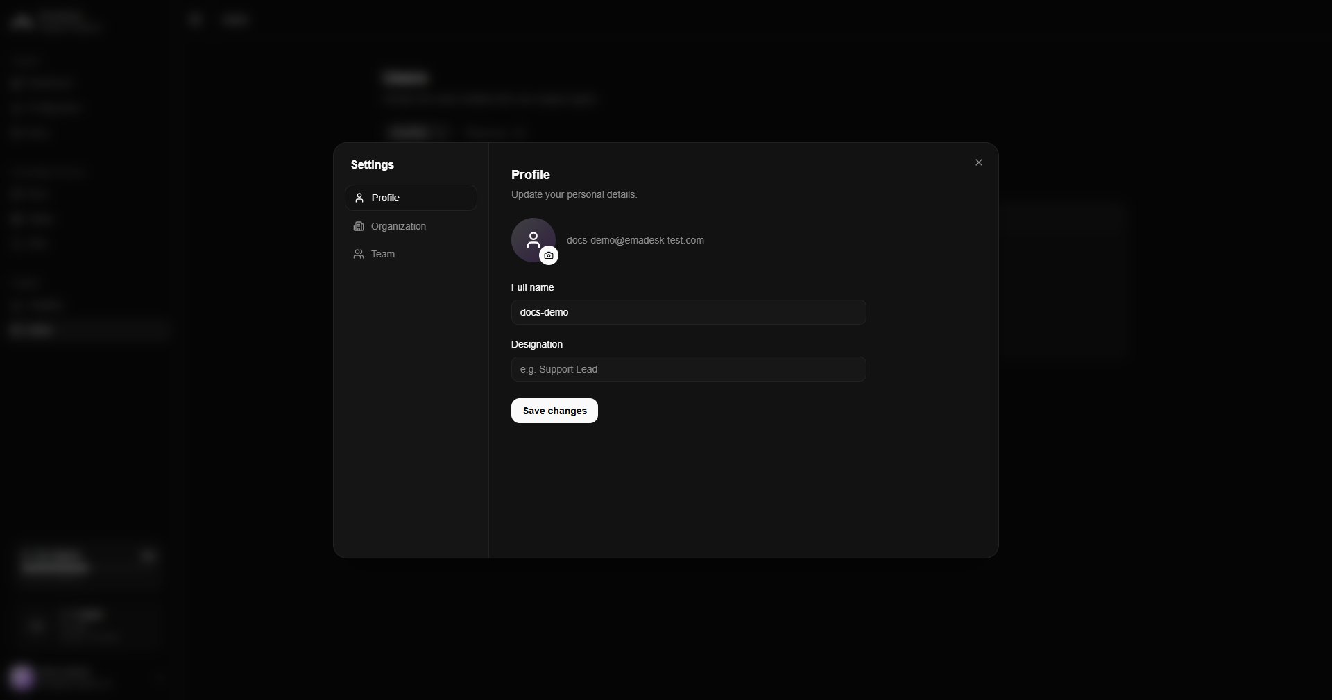 Profile tab