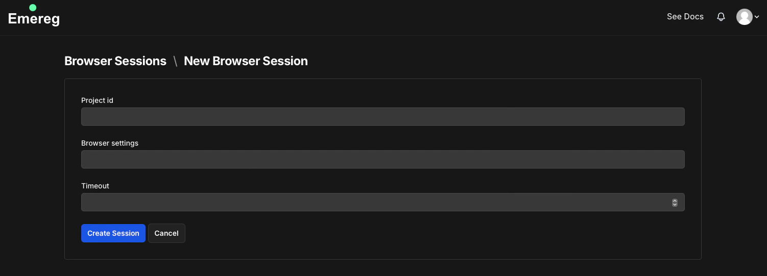 New Session UI