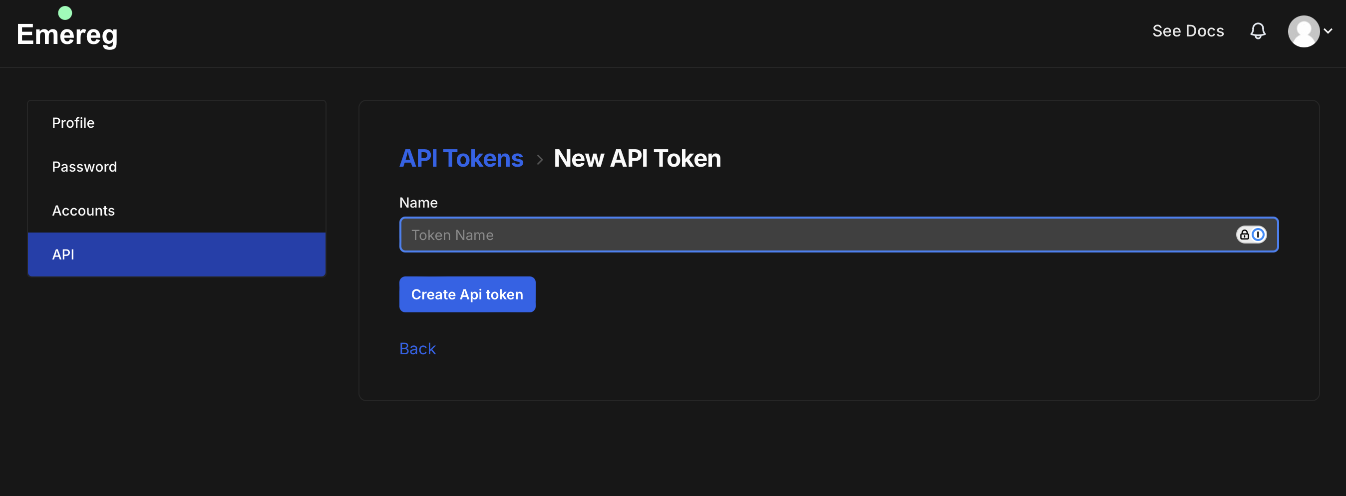 Create API Token