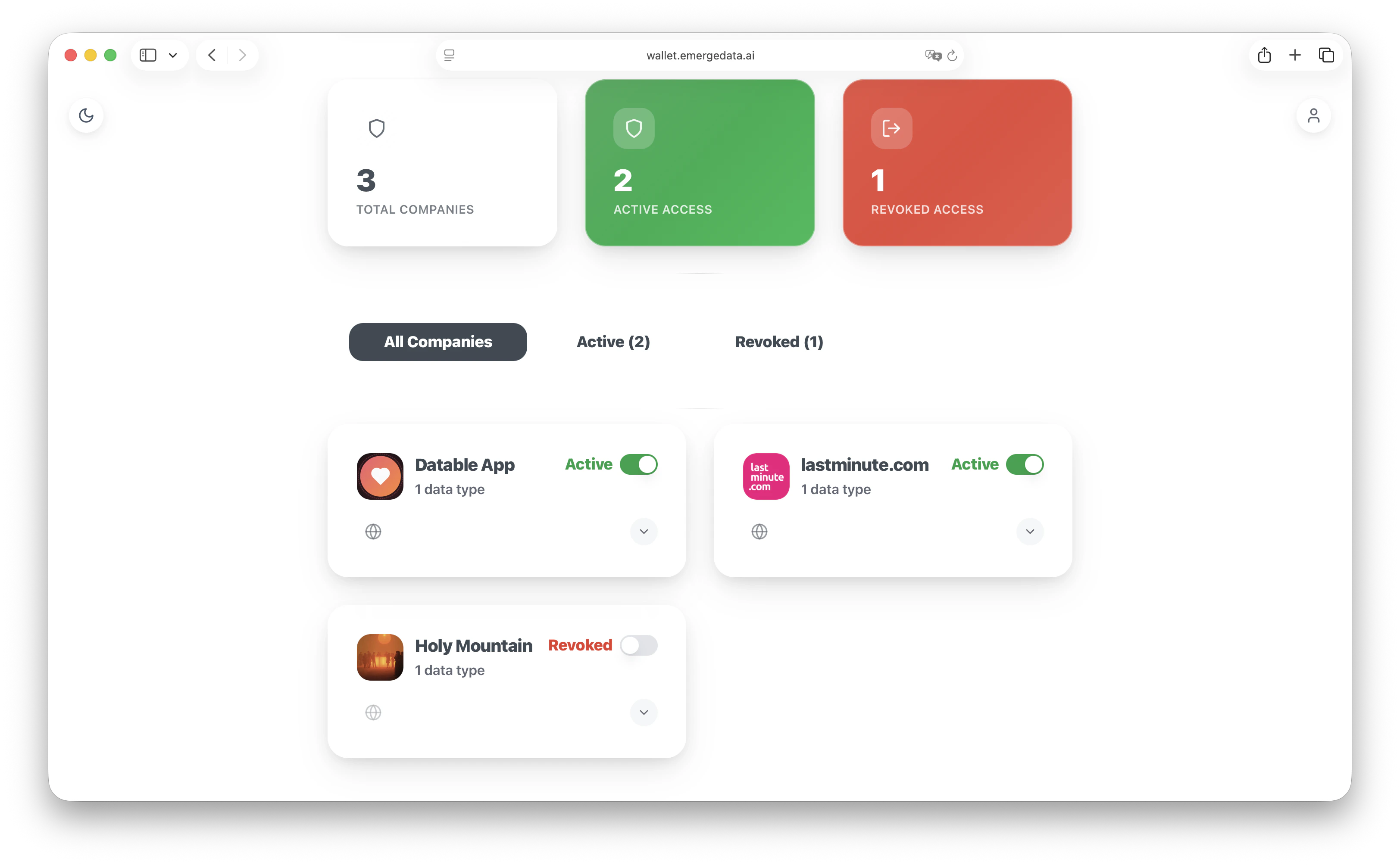 Data Wallet connections overview