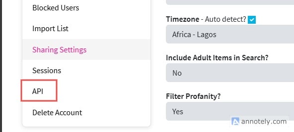 The Movie Database(TMDB) API tab