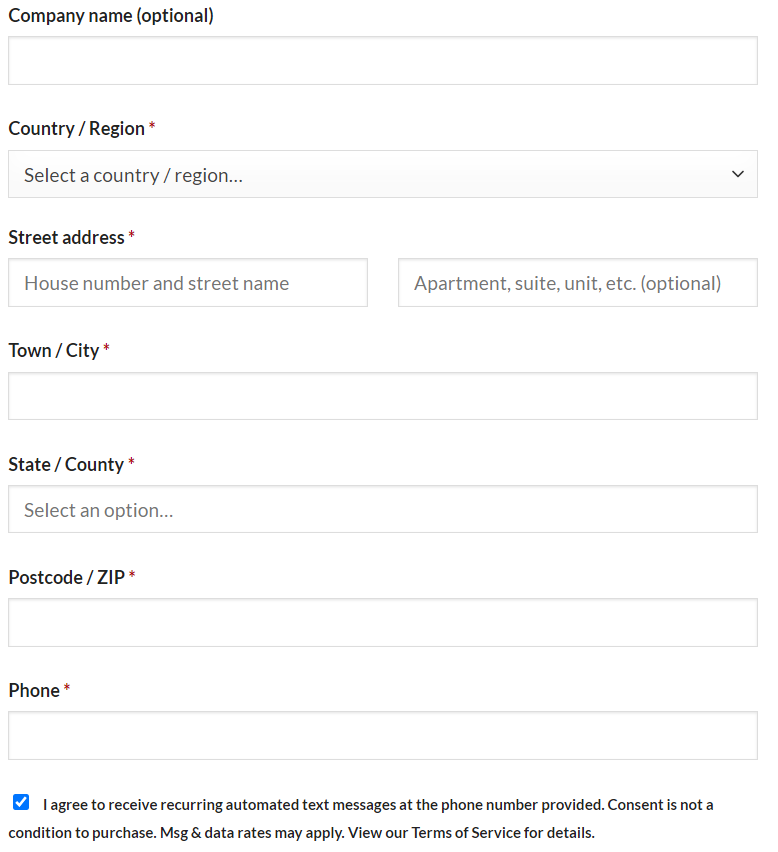 woocommerce checkout example
