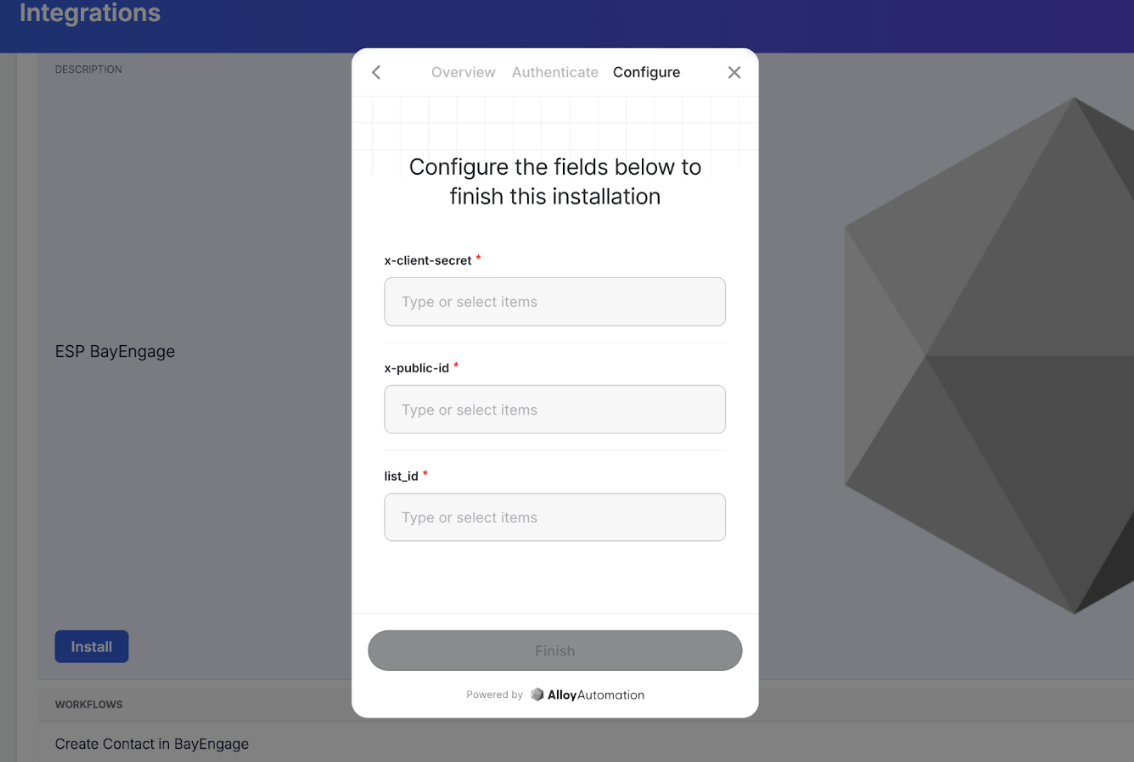 Bayengage credentials