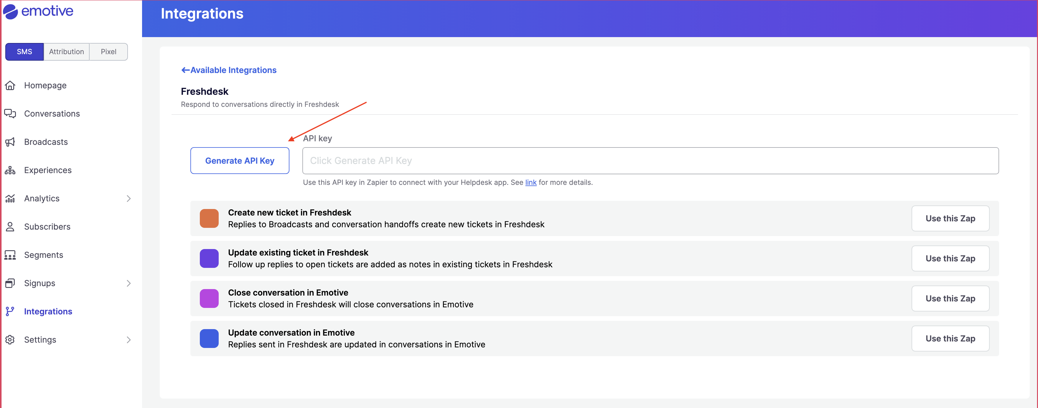 freshdesk generate api