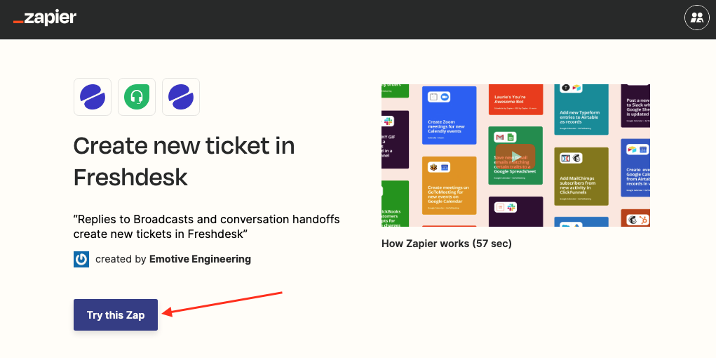 freshdesk zapier try this zap