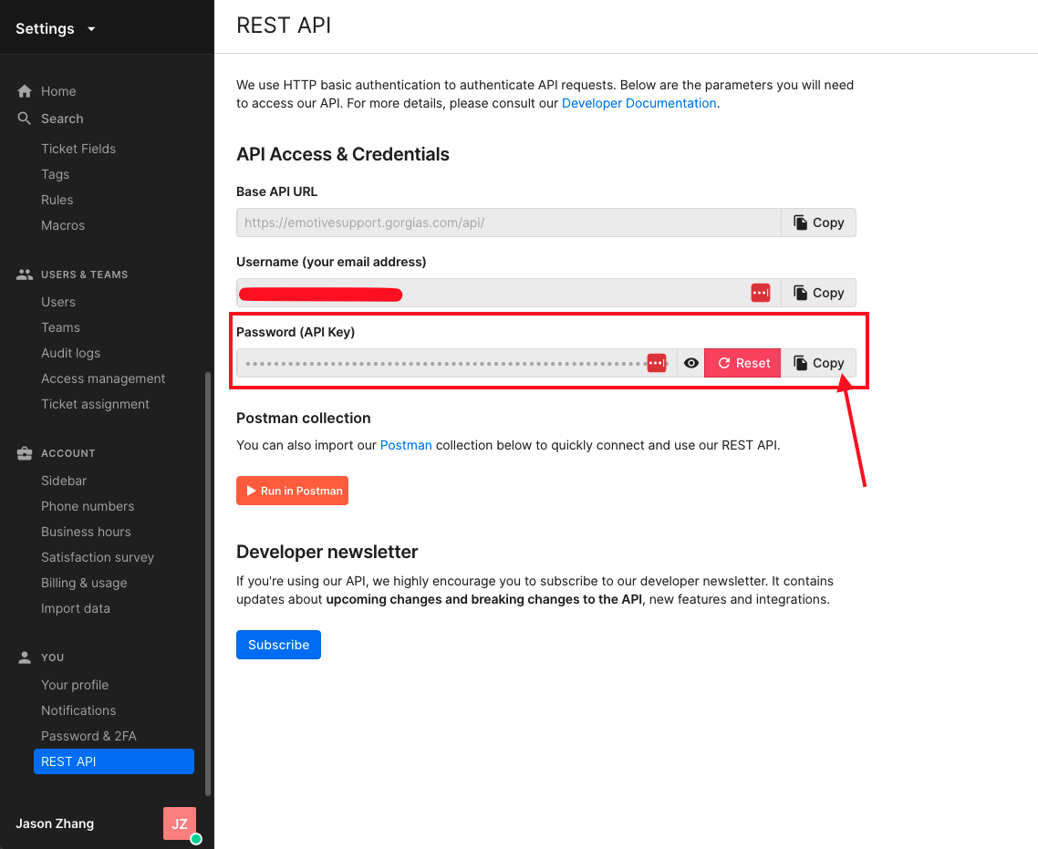 find gorgias rest api