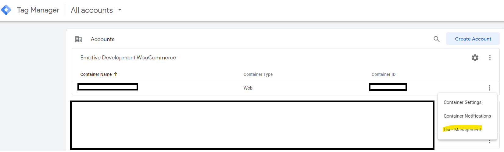 gtm user management navigation