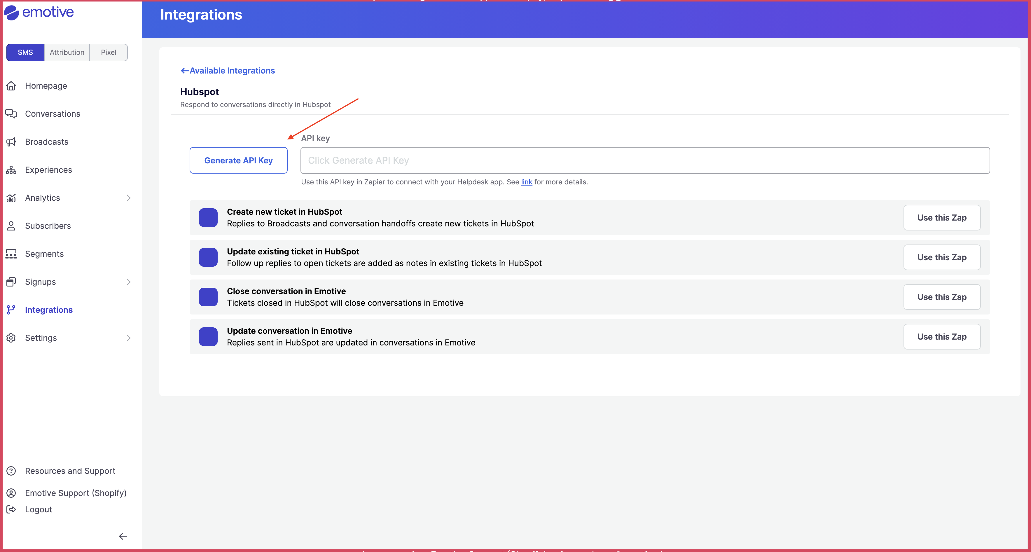 husbpot generate api