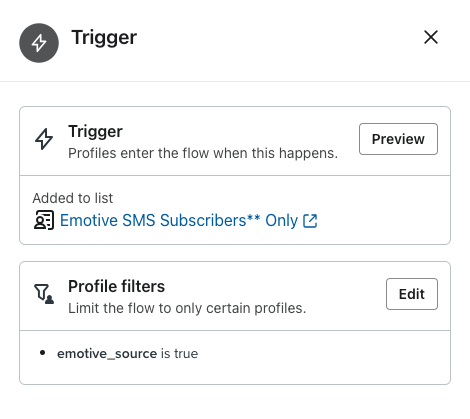 klaviyo trigger and profile filters