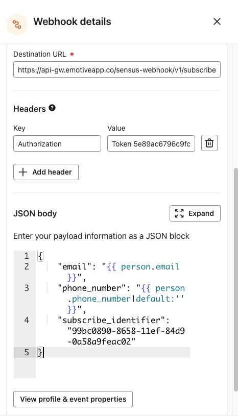 klaviyo webhook flow