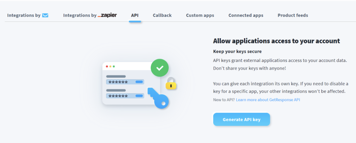 generate getresponse api key