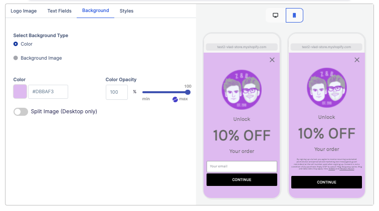 select background color