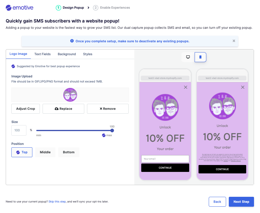 select logo preferences