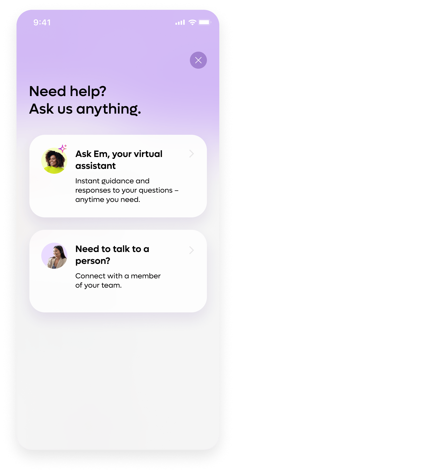 Message Center Choose Pn