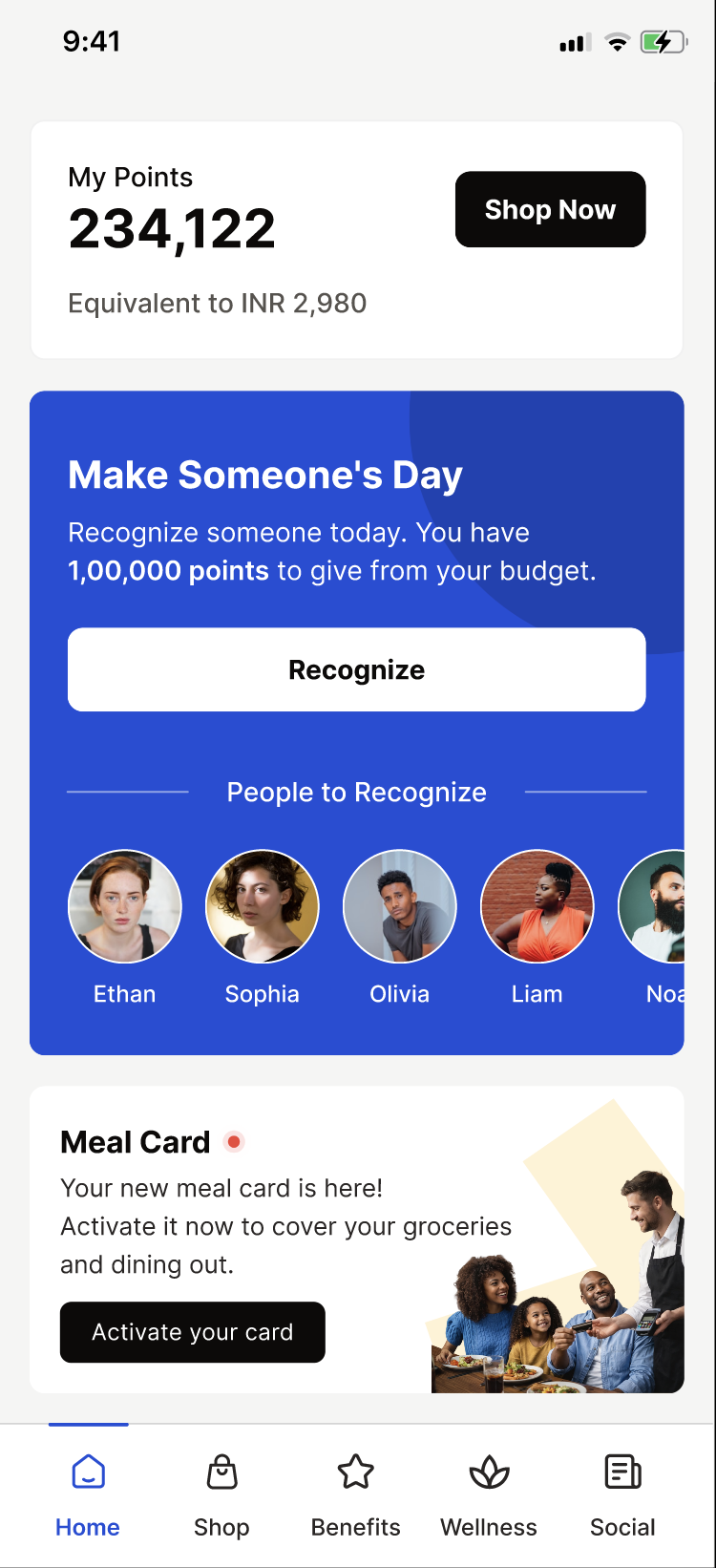 Empuls app home screen with the Activate your card button on a card banner